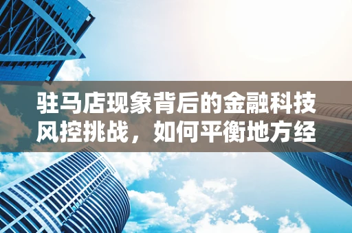 驻马店现象背后的金融科技风控挑战，如何平衡地方经济与风险防控？