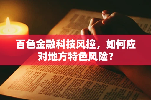 百色金融科技风控，如何应对地方特色风险？