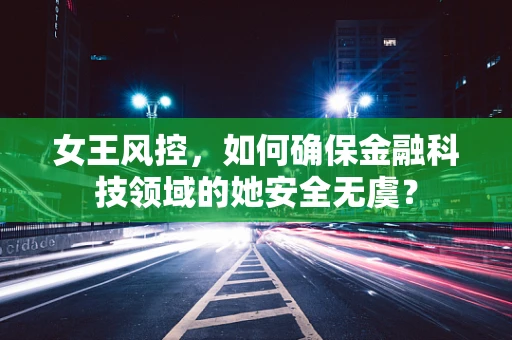 女王风控，如何确保金融科技领域的她安全无虞？