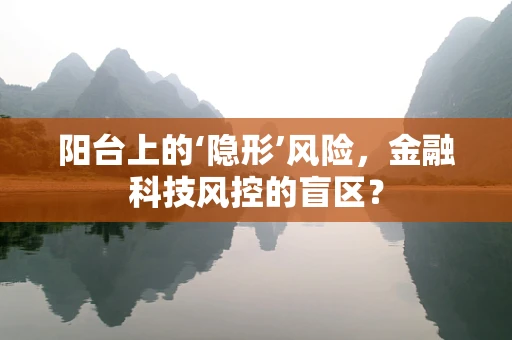 阳台上的‘隐形’风险，金融科技风控的盲区？