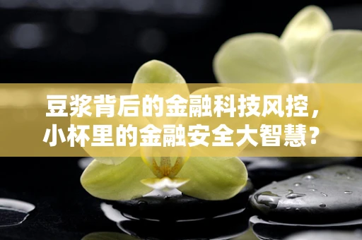 豆浆背后的金融科技风控，小杯里的金融安全大智慧？