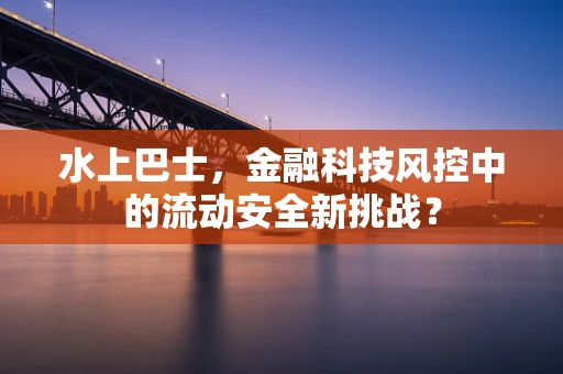 水上巴士，金融科技风控中的流动安全新挑战？