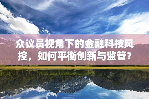 众议员视角下的金融科技风控，如何平衡创新与监管？