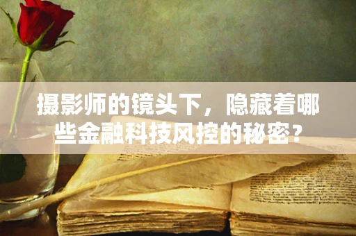 摄影师的镜头下，隐藏着哪些金融科技风控的秘密？
