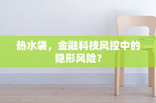 热水袋，金融科技风控中的隐形风险？