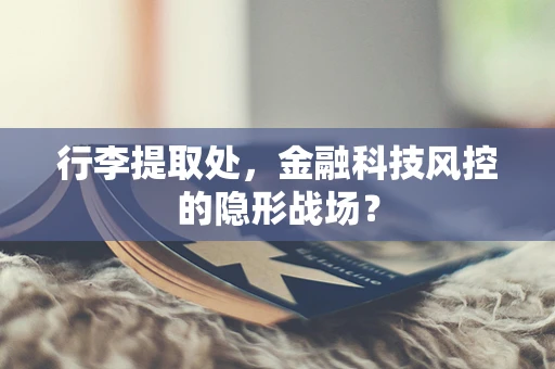行李提取处，金融科技风控的隐形战场？