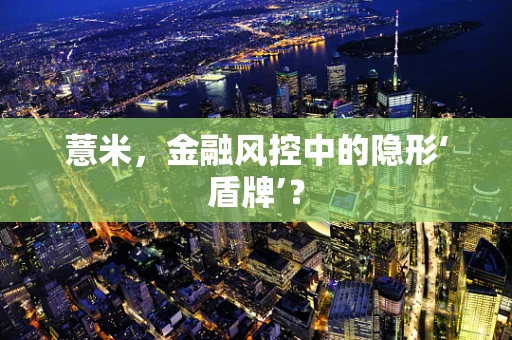 薏米，金融风控中的隐形‘盾牌’？