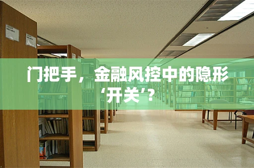 门把手，金融风控中的隐形‘开关’？
