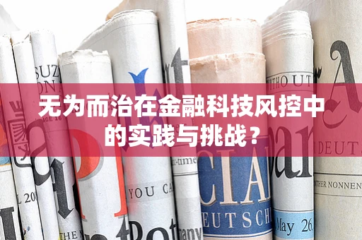 无为而治在金融科技风控中的实践与挑战？