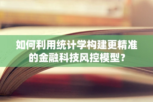 如何利用统计学构建更精准的金融科技风控模型？