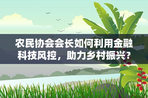 农民协会会长如何利用金融科技风控，助力乡村振兴？