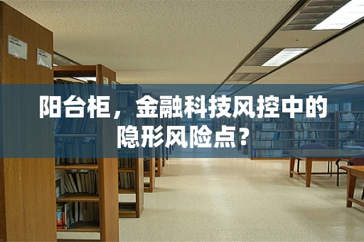 阳台柜，金融科技风控中的隐形风险点？