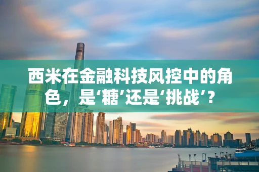 西米在金融科技风控中的角色，是‘糖’还是‘挑战’？