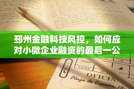 邳州金融科技风控，如何应对小微企业融资的最后一公里难题？