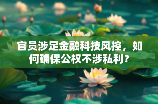 官员涉足金融科技风控，如何确保公权不涉私利？