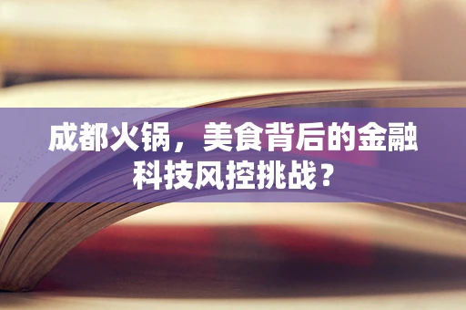 成都火锅，美食背后的金融科技风控挑战？