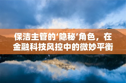 保洁主管的‘隐秘’角色，在金融科技风控中的微妙平衡