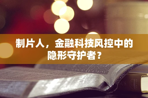 制片人，金融科技风控中的隐形守护者？