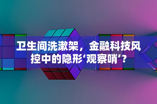 卫生间洗漱架，金融科技风控中的隐形‘观察哨’？