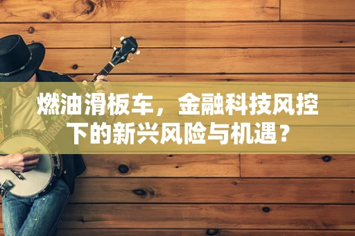 燃油滑板车，金融科技风控下的新兴风险与机遇？
