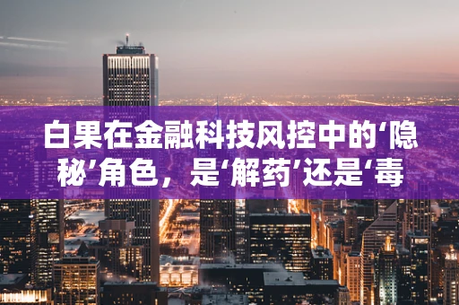 白果在金融科技风控中的‘隐秘’角色，是‘解药’还是‘毒草’？