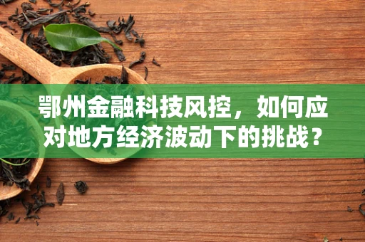鄂州金融科技风控，如何应对地方经济波动下的挑战？