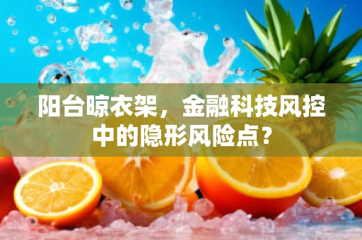 阳台晾衣架，金融科技风控中的隐形风险点？