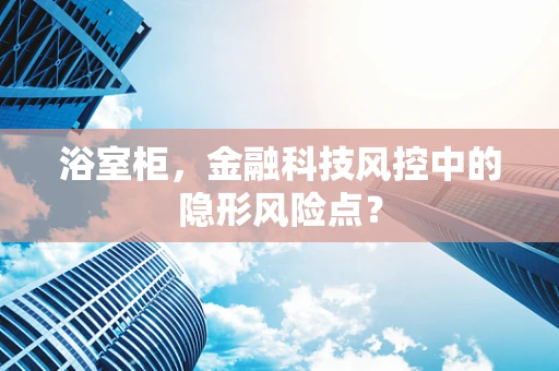 浴室柜，金融科技风控中的隐形风险点？