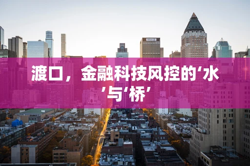 渡口，金融科技风控的‘水’与‘桥’