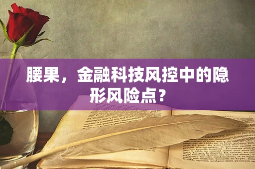 腰果，金融科技风控中的隐形风险点？