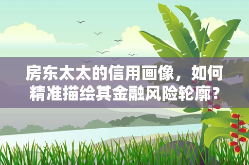 房东太太的信用画像，如何精准描绘其金融风险轮廓？