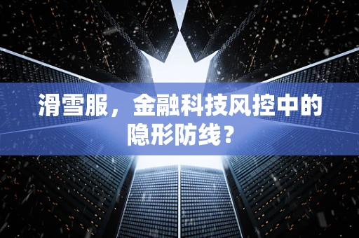 滑雪服，金融科技风控中的隐形防线？
