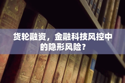 货轮融资，金融科技风控中的隐形风险？