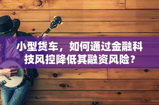 小型货车，如何通过金融科技风控降低其融资风险？