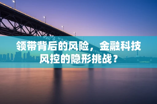 领带背后的风险，金融科技风控的隐形挑战？