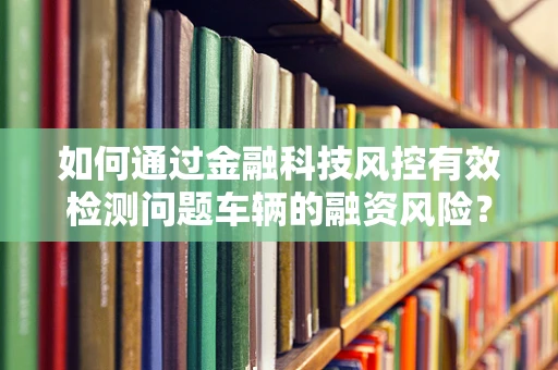 如何通过金融科技风控有效检测问题车辆的融资风险？