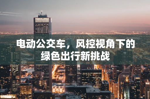 电动公交车，风控视角下的绿色出行新挑战