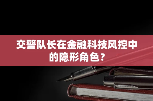 交警队长在金融科技风控中的隐形角色？