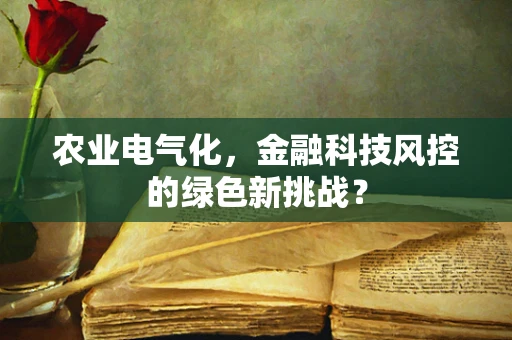 农业电气化，金融科技风控的绿色新挑战？