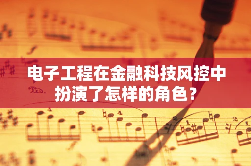 电子工程在金融科技风控中扮演了怎样的角色？