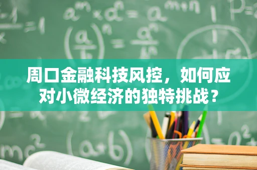 周口金融科技风控，如何应对小微经济的独特挑战？