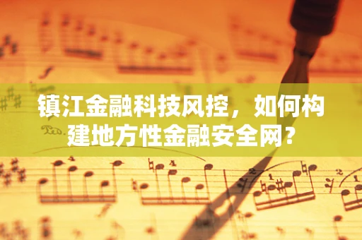 镇江金融科技风控，如何构建地方性金融安全网？