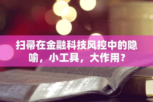 扫帚在金融科技风控中的隐喻，小工具，大作用？