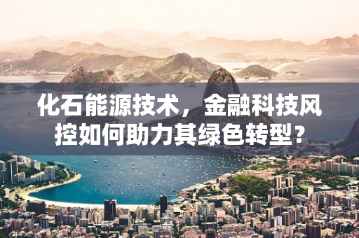 化石能源技术，金融科技风控如何助力其绿色转型？