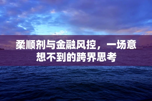 柔顺剂与金融风控，一场意想不到的跨界思考