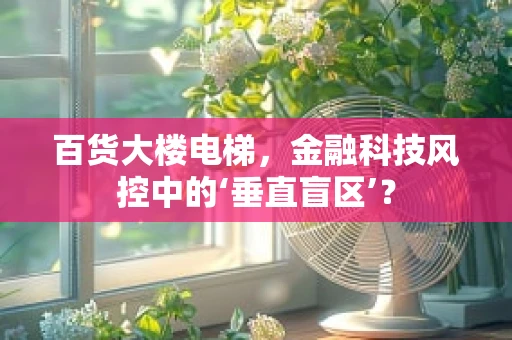 百货大楼电梯，金融科技风控中的‘垂直盲区’？