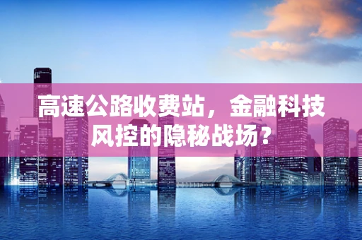 高速公路收费站，金融科技风控的隐秘战场？