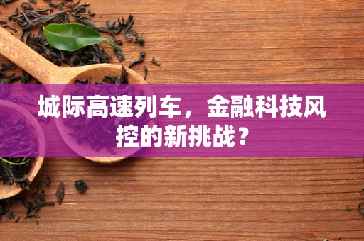 城际高速列车，金融科技风控的新挑战？