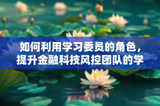 如何利用学习委员的角色，提升金融科技风控团队的学习效率？