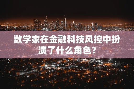 数学家在金融科技风控中扮演了什么角色？